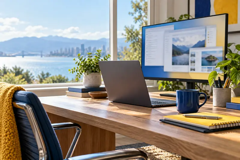 A bright modern workstation